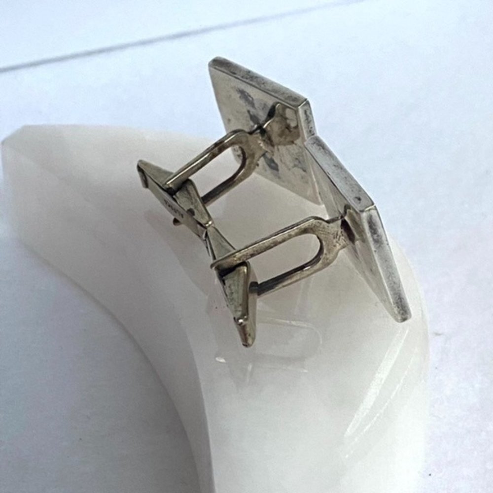 Sterling Silver A. Munoz Taxco Abalone Cuff Links - Picture 13 of 16